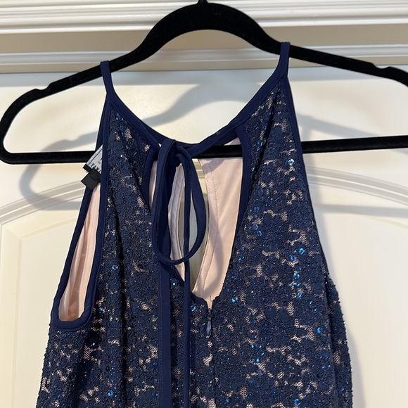 Nightway David’s Bridal Bridesmaid Dress Navy 11/12 Size - Picture 5 of 6